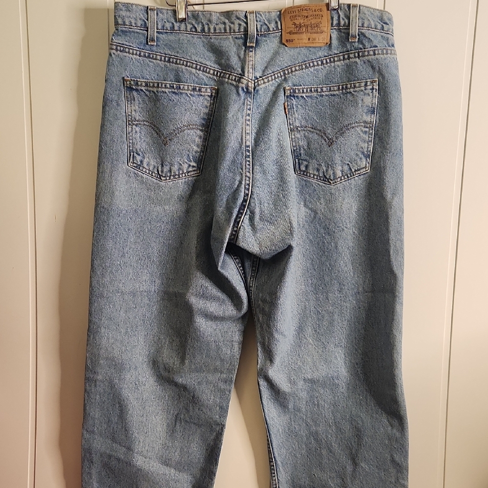 Men's 505's Vintage Levis Orange Tab Made In Mexico Blue Relaxed Cotton Jeans